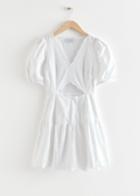 Other Stories Scalloped Cut-out Mini Dress - White