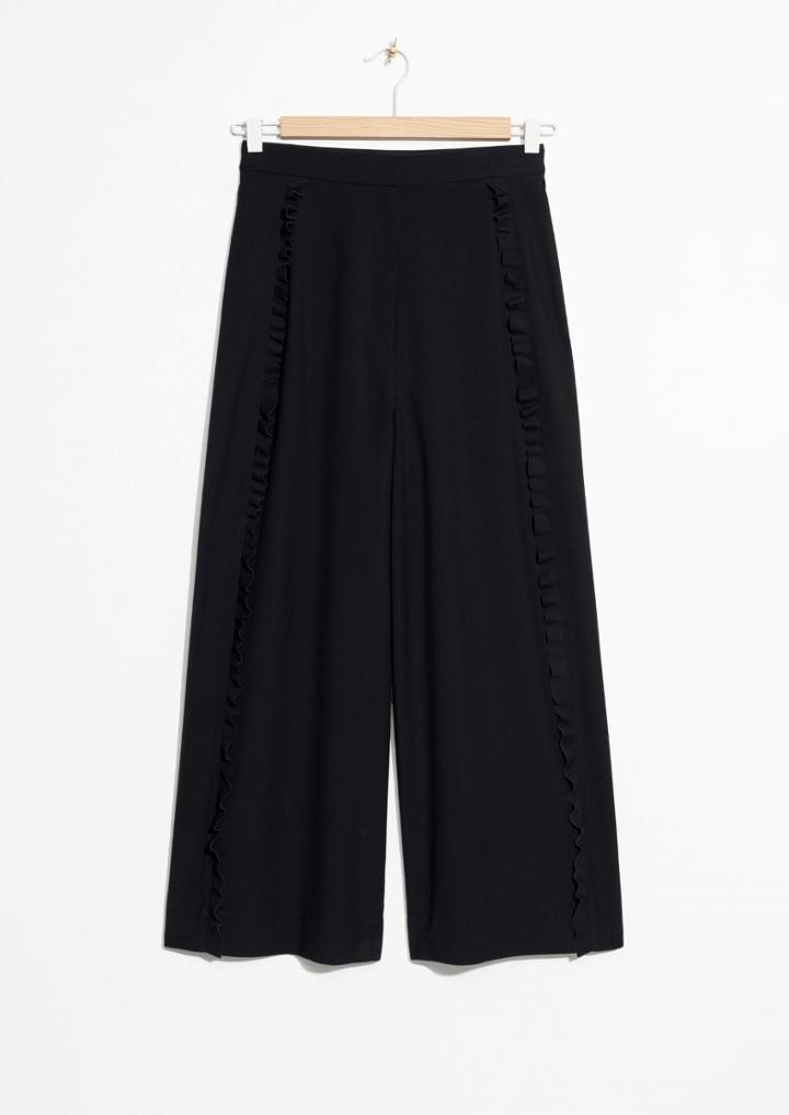 Other Stories Ruffle Tuxedo Stripe Culottes