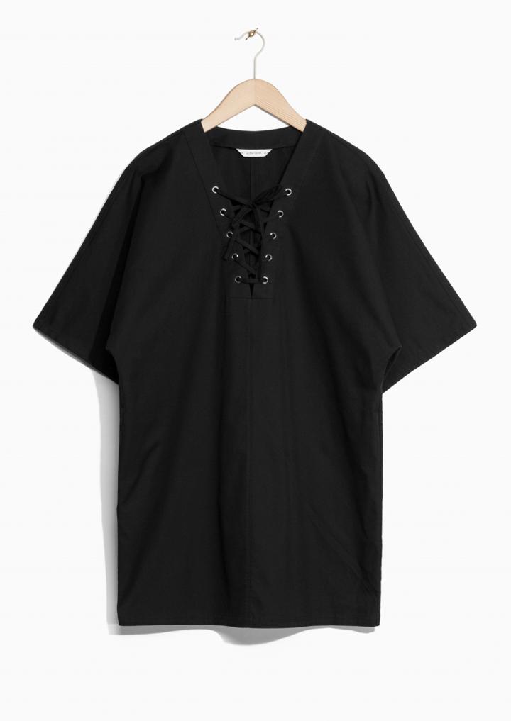 Other Stories Twill Lace-up Dress
