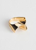 Other Stories Ripple Wave Ring - Gold