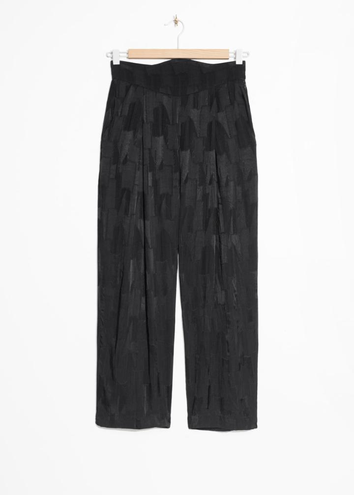 Other Stories High Waisted Satin Trousers - Black