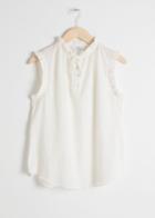 Other Stories Frill Sleeveles Blouse - White