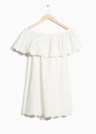 Other Stories Embroidery Frill Dress - White