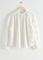 Other Stories Band Collar Blouse - White