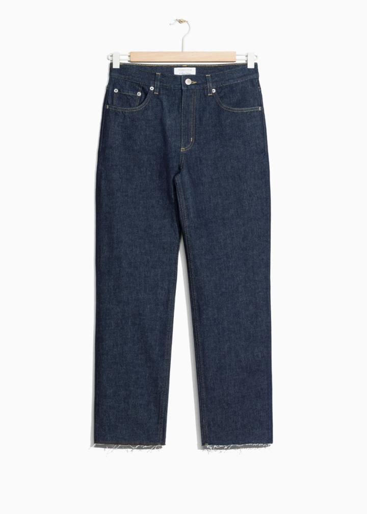 Other Stories Raw Denim Jeans - Blue