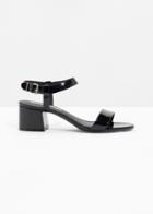 Other Stories Leather Ankle Strap Sandal - Black