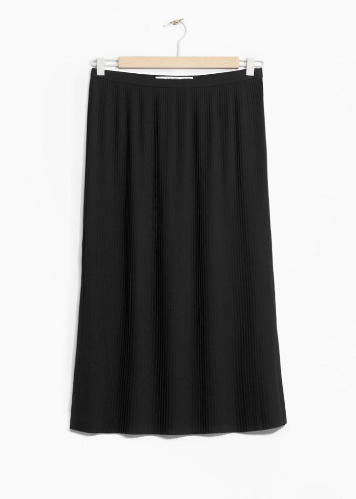 Other Stories Pleats Panel Skirt - Black