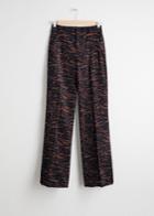 Other Stories Animal Print Corduroy Kick Flares - Brown