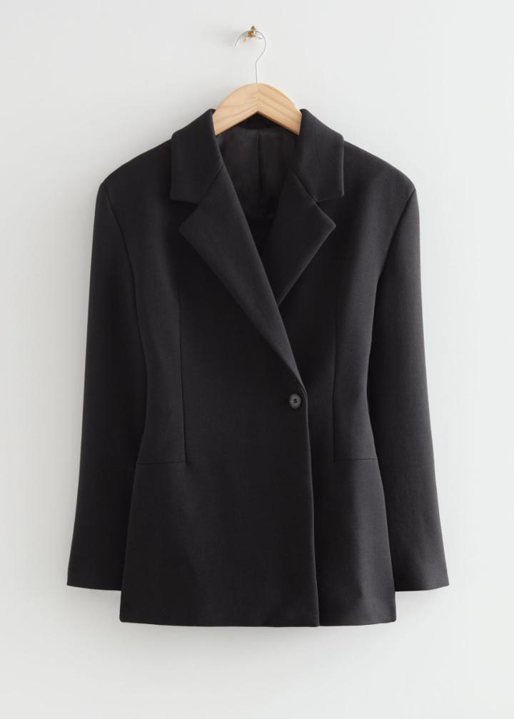 Other Stories Open Back Blazer - Black