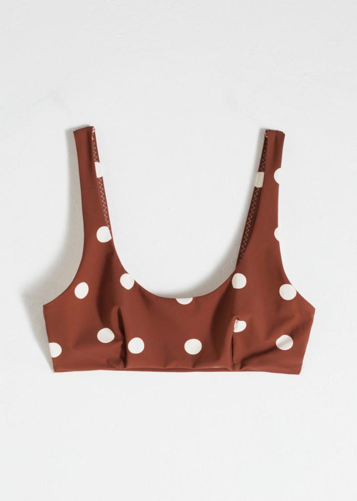 Other Stories Printed Bikini Top - Beige