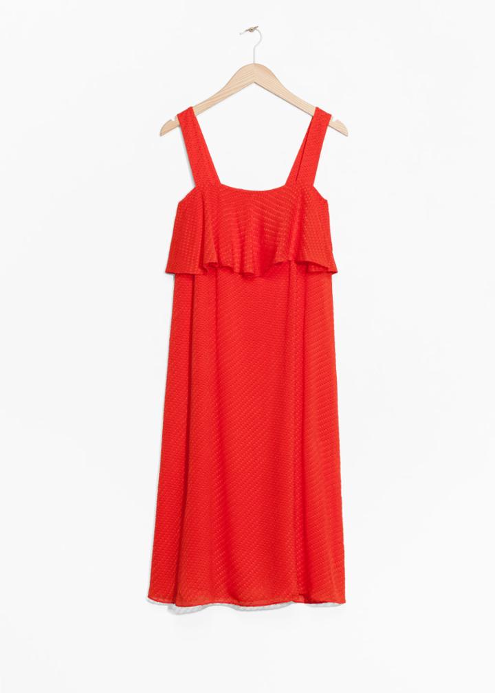 Other Stories Sheer Silk Dress - Orange
