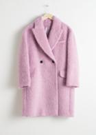 Other Stories Wool Blend Straight Coat - Pink