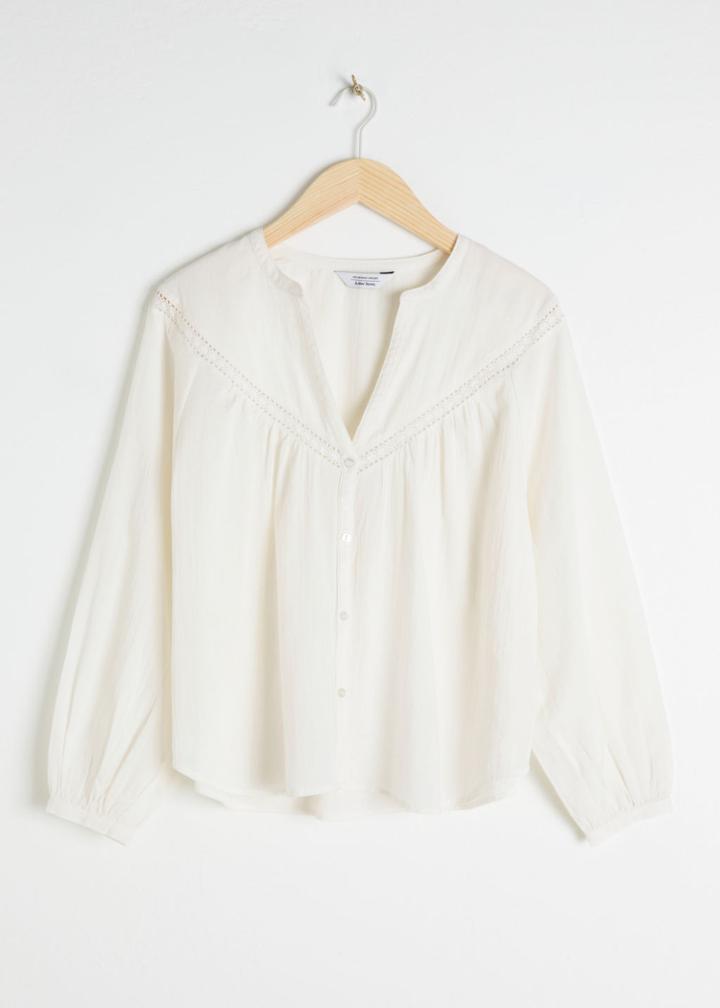 Other Stories Cotton Peasant Blouse - White