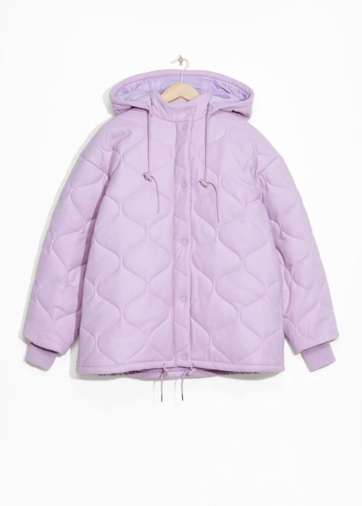 Other Stories Hooded Puffer Jacket - Purple