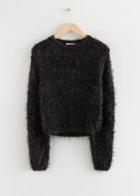Other Stories Short Hairy Knit Jumper - Black