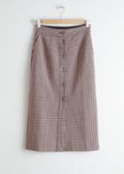 Other Stories Houndstooth Button Down Pencil Skirt - Pink