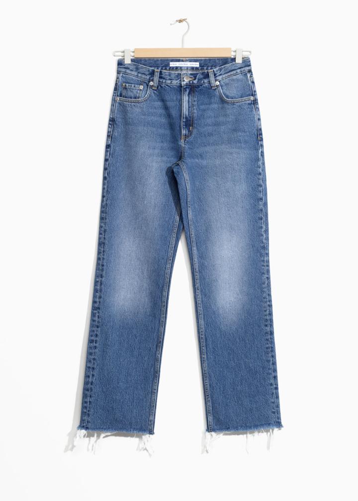 Other Stories Raw Edge Denim Jeans - Blue