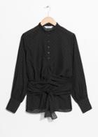 Other Stories Sheer Wrap Blouse - Black