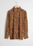 Other Stories Leopard Print Button Down Shirt - Yellow