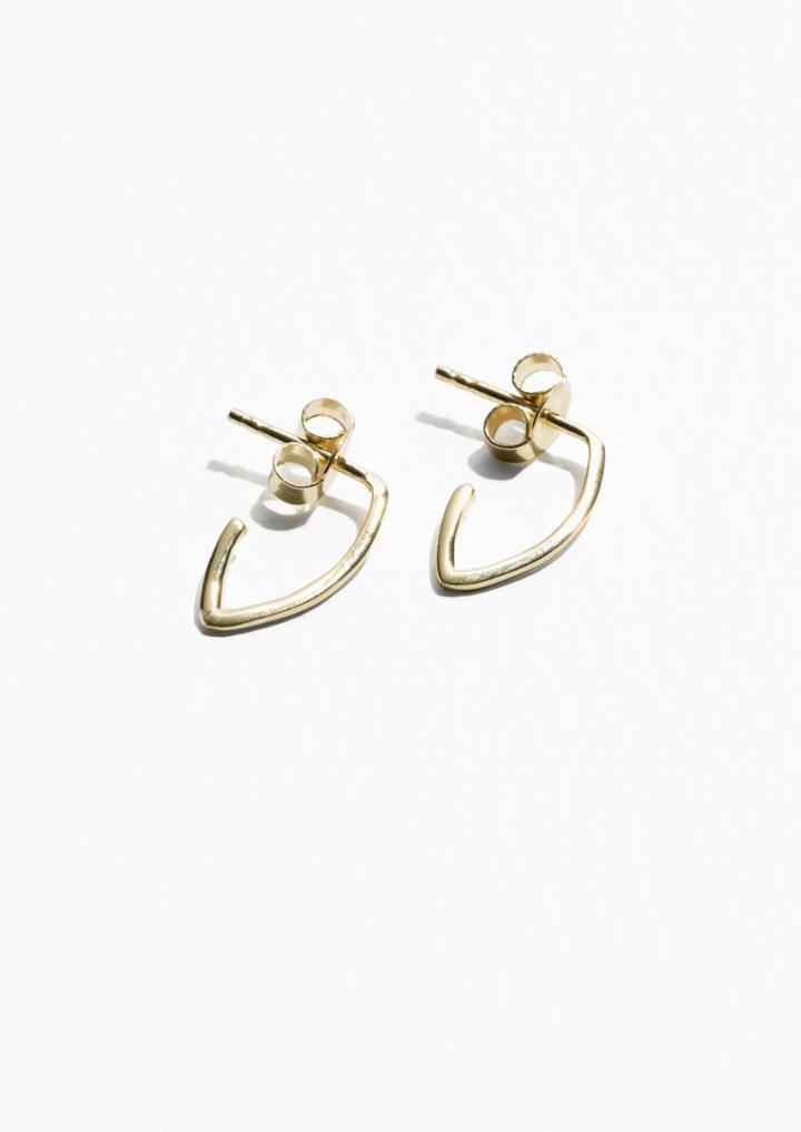 Other Stories Gold-plated Sterling Silver Leafy Hoop Earrings
