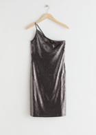 Other Stories One-shoulder Sequin Mini Dress - Black