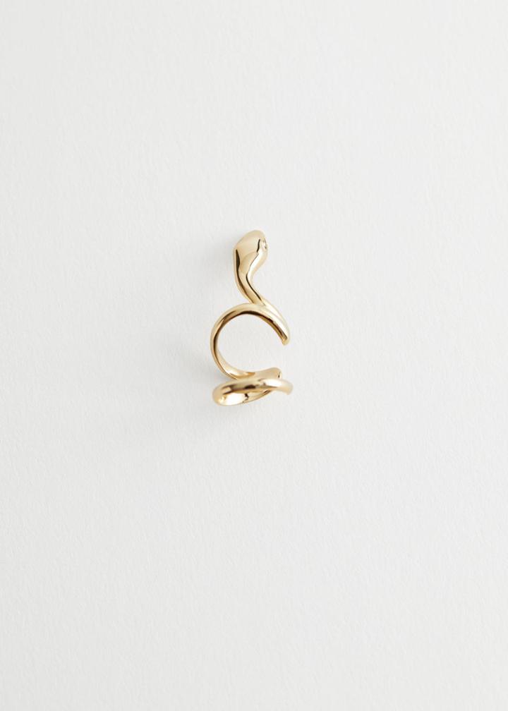 Other Stories Snake Ear Cuff - White