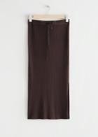 Other Stories Knitted Pencil Midi Skirt - Brown