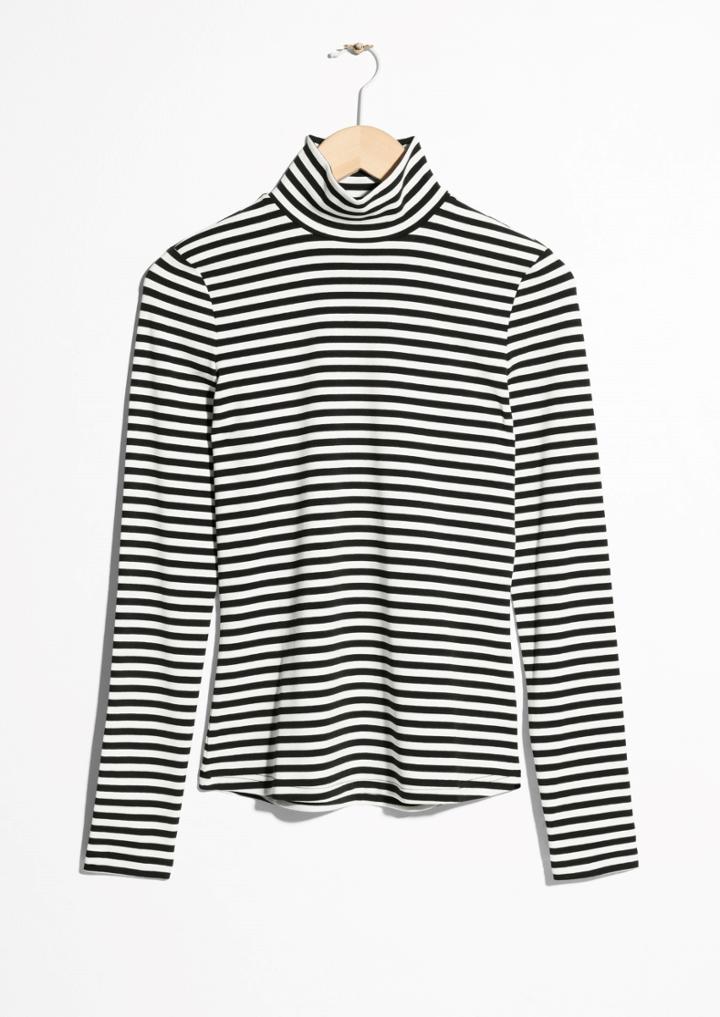 Other Stories Striped Jersey Turtleneck