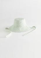 Other Stories Floral Gingham Ribbon Tie Bucket Hat - Turquoise