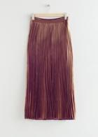 Other Stories Relaxed Pleated Midi Skirt - Purple