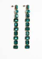 Other Stories Crystal Drop Earrings - Green