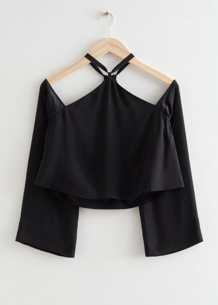 Other Stories Off-shoulder Halter Top - Black
