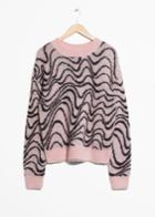 Other Stories Mohair Jacquard Sweater - Pink