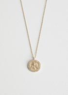 Other Stories Bee Embossed Pendant Necklace - Gold