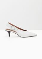 Other Stories Pointed Slingback Kitten Heels - White