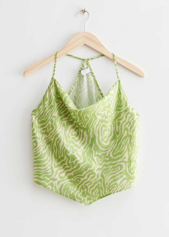 Other Stories Scarf Hem Halter Top - Green