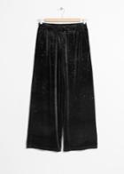 Other Stories Sparkling Velour Trousers - Black