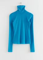 Other Stories Turtleneck Wool Top - Turquoise