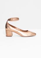 Other Stories Ankle Strap Pumps - Gold