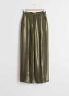 Other Stories Tailored Jacquard Stripe Trousers - Green