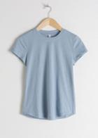 Other Stories Cotton Blend Tee - Turquoise