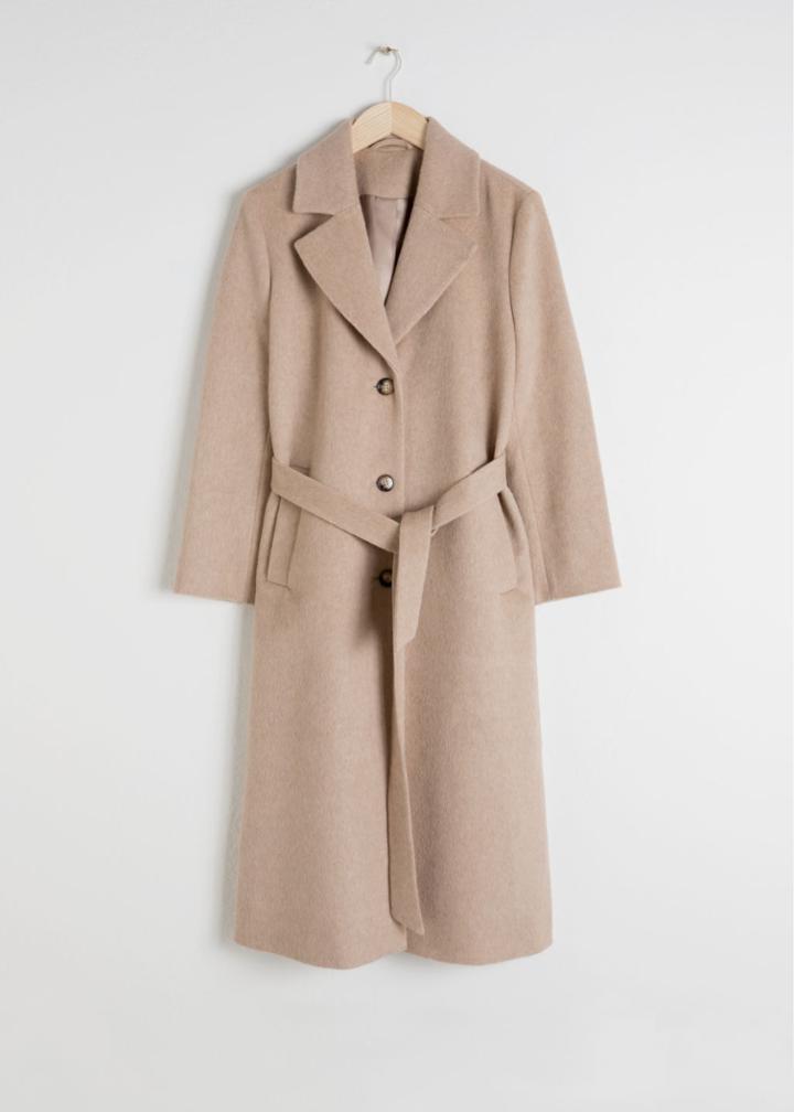 Other Stories Oversized Alpaca Blend Coat - Beige