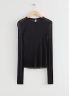 Other Stories Fitted Mulberry Silk Top - Black