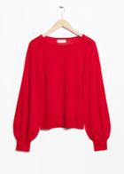 Other Stories Billow Sleeve Sweater - Red