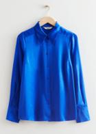 Other Stories Relaxed Satin Shirt - Blue