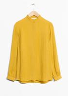 Other Stories Pleat Frill Neck Blouse - Yellow