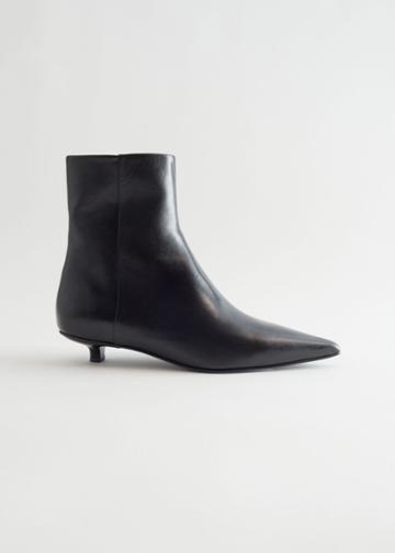 Other Stories Soft Flat Pointy Boots - Black