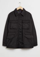 Other Stories Drawstring Collared Jacket - Black