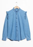 Other Stories Chambray Frill Blouse