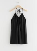 Other Stories Strappy Halter Mini Dress - Black